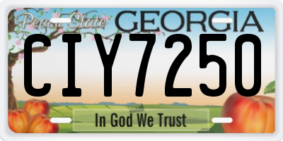 GA license plate CIY7250
