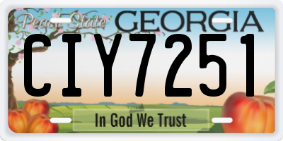 GA license plate CIY7251