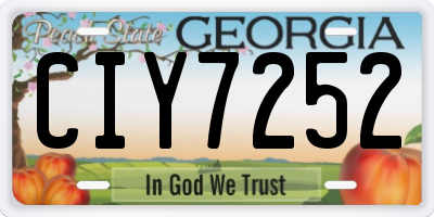 GA license plate CIY7252