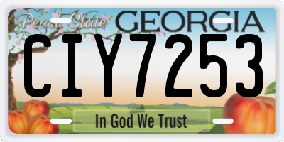 GA license plate CIY7253