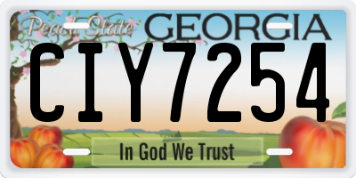 GA license plate CIY7254