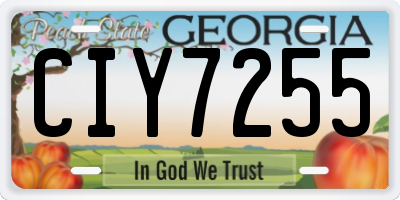 GA license plate CIY7255