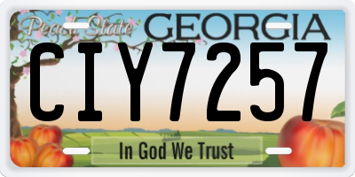GA license plate CIY7257