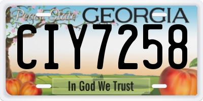 GA license plate CIY7258