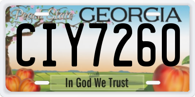 GA license plate CIY7260