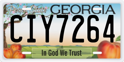 GA license plate CIY7264