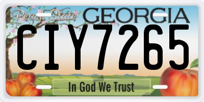 GA license plate CIY7265