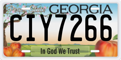 GA license plate CIY7266