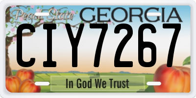 GA license plate CIY7267