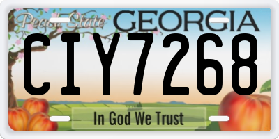 GA license plate CIY7268