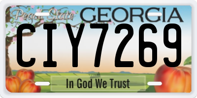 GA license plate CIY7269