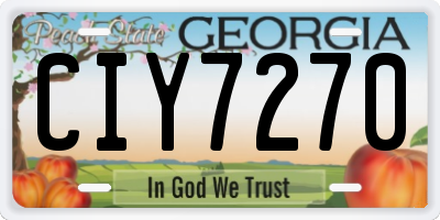 GA license plate CIY7270