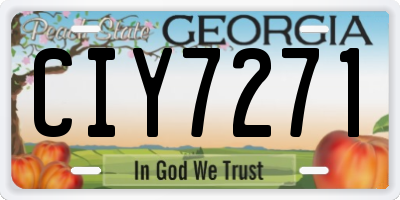 GA license plate CIY7271