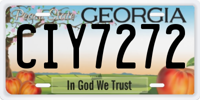 GA license plate CIY7272