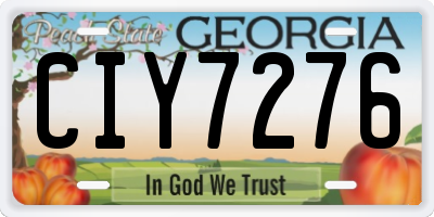 GA license plate CIY7276