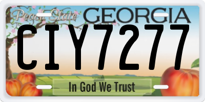 GA license plate CIY7277