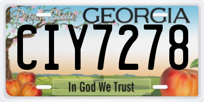GA license plate CIY7278