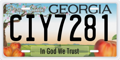 GA license plate CIY7281