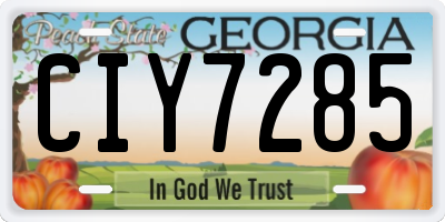 GA license plate CIY7285