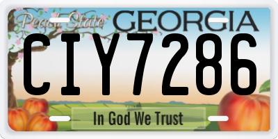 GA license plate CIY7286