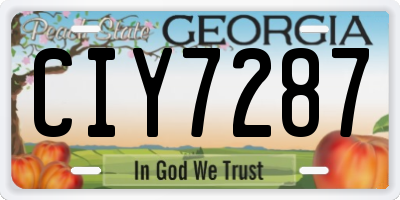 GA license plate CIY7287