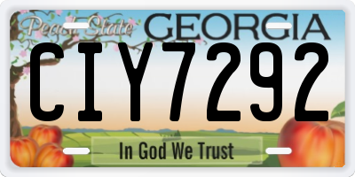 GA license plate CIY7292