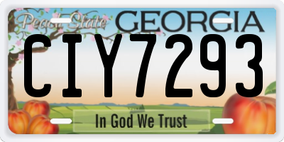 GA license plate CIY7293
