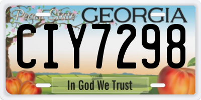 GA license plate CIY7298