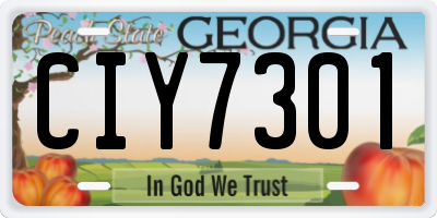 GA license plate CIY7301