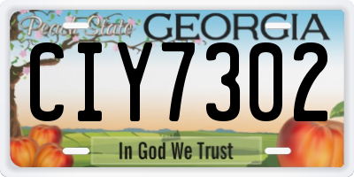 GA license plate CIY7302