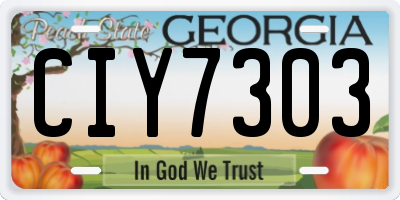 GA license plate CIY7303