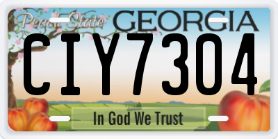 GA license plate CIY7304