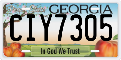 GA license plate CIY7305