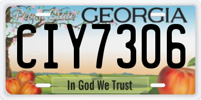 GA license plate CIY7306
