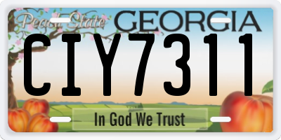 GA license plate CIY7311