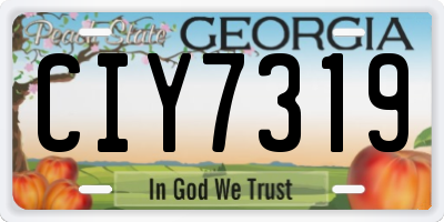 GA license plate CIY7319