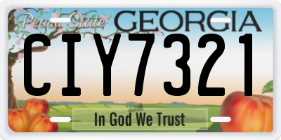 GA license plate CIY7321
