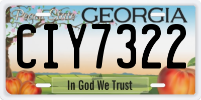 GA license plate CIY7322