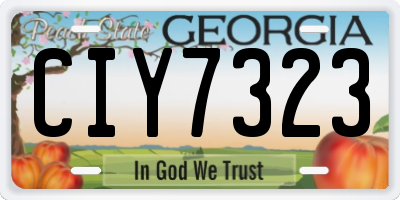 GA license plate CIY7323