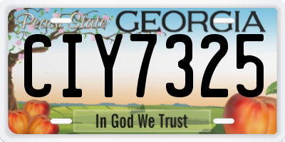 GA license plate CIY7325