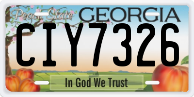 GA license plate CIY7326
