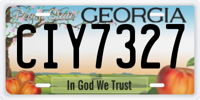 GA license plate CIY7327