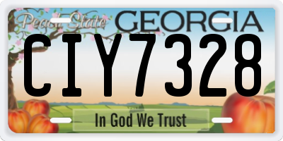 GA license plate CIY7328