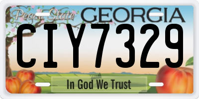 GA license plate CIY7329