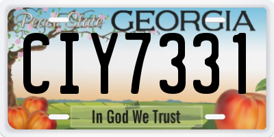 GA license plate CIY7331