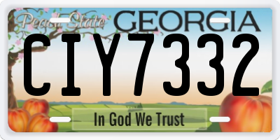 GA license plate CIY7332