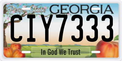 GA license plate CIY7333