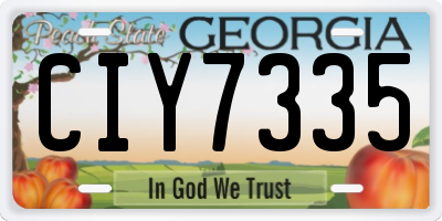 GA license plate CIY7335
