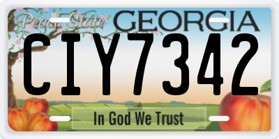 GA license plate CIY7342