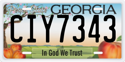 GA license plate CIY7343